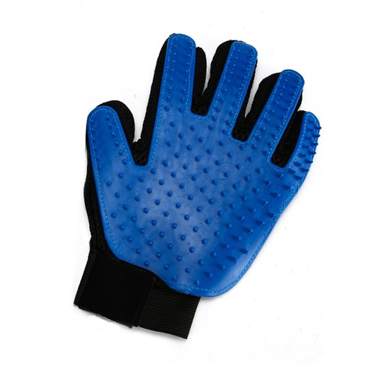 Pet Grooming Brush Glove - Left Hand Blue / As Pictures - jimijipet