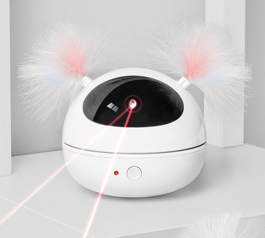 Rotating Laser Toy (With Feather) - Battery White - jimijipet